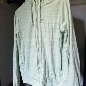 Uniqlo Green Zip Up Sweater Knit Casual